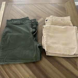 2 Cropped wide leg khakis